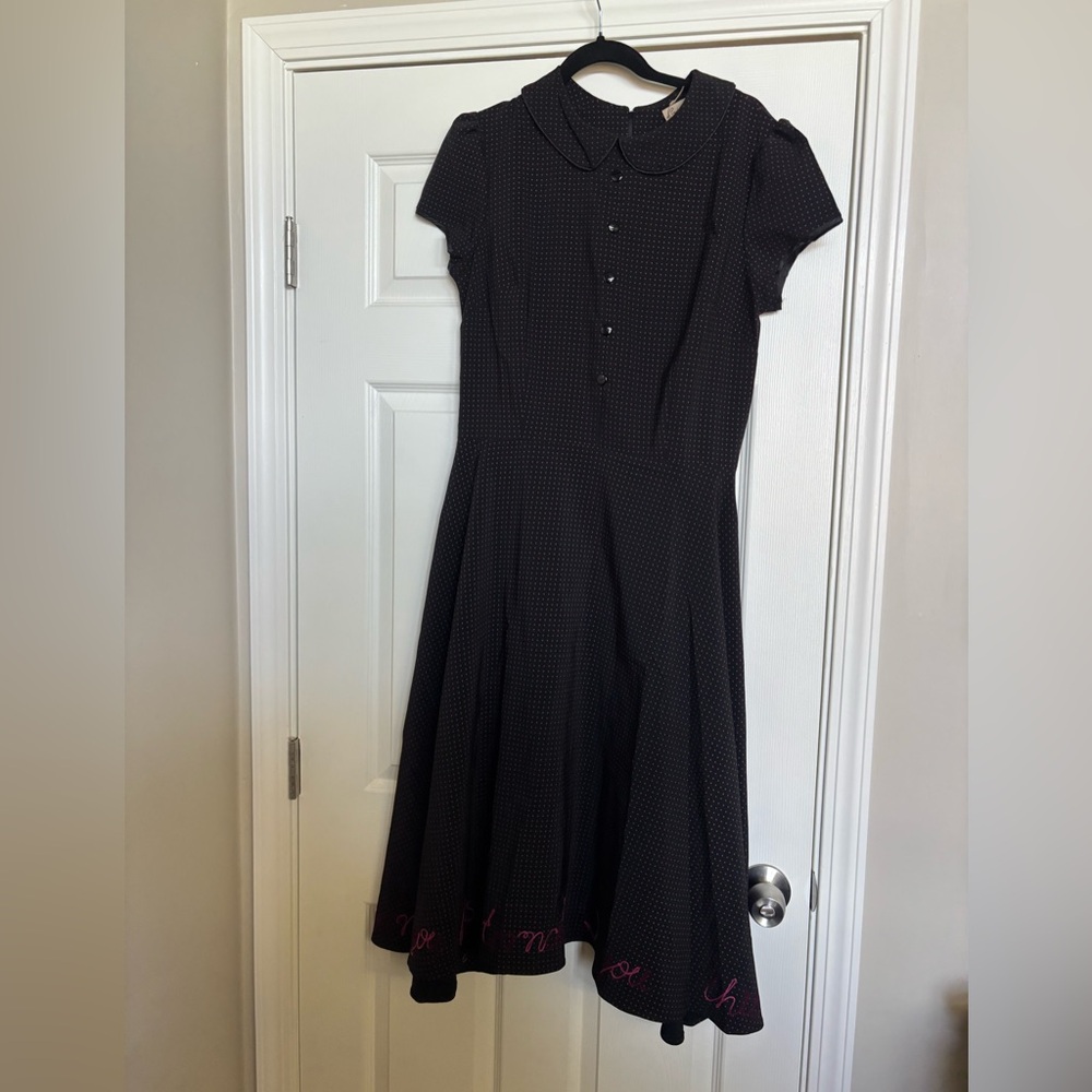 Lindy Bop Tornado Black Women's Dress with Script Writing at the bottom